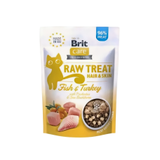 Brit Care Raw Treats Fish Turkey Hair & Skin 40g, 101112187, cat Treats, Brit Care, cat Food, catsmart, Food, Treats